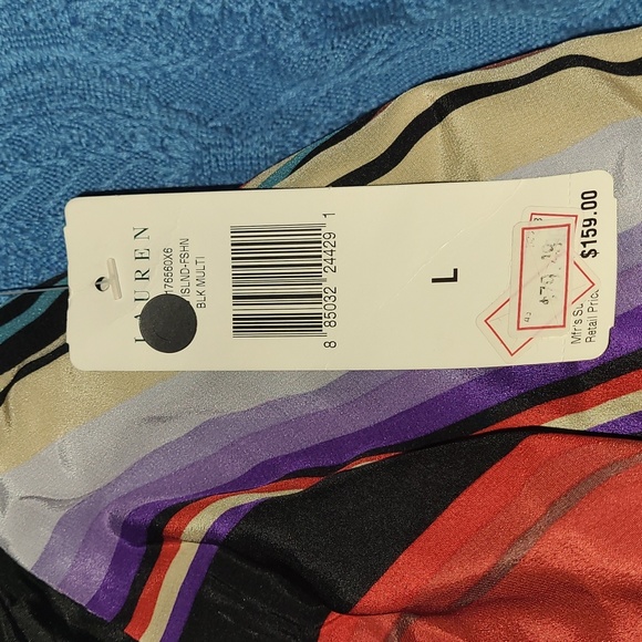 Lauren Ralph Lauren pencil skirt with tie front bow color block size Large nwt - Picture 3 of 4